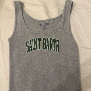 Brandy Melville Gray Tank Top with Blue Script